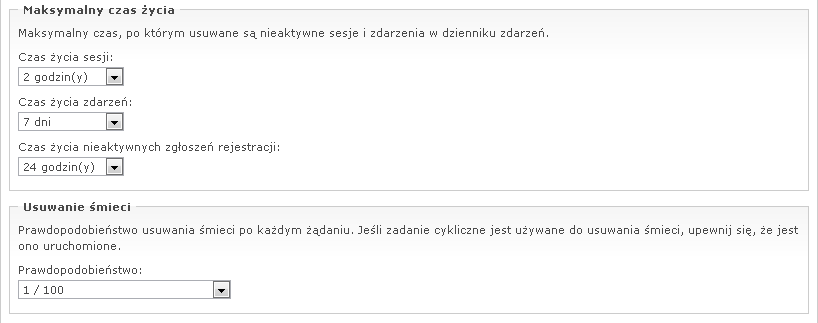 Maksymalny czas życia i Usuwanie śmieci